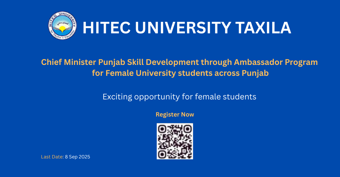 Chief Minister Punjab Skill Development through Ambassador Program for Female University students across Punjab