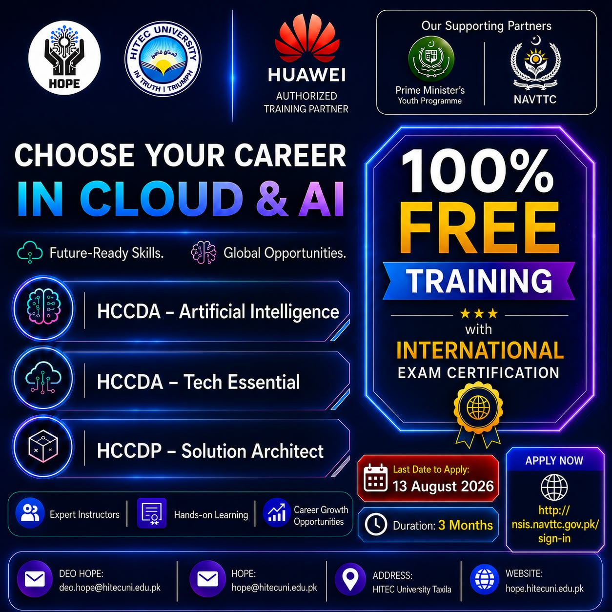 Collaboration of HITEC University with NAVTCC and Huawei