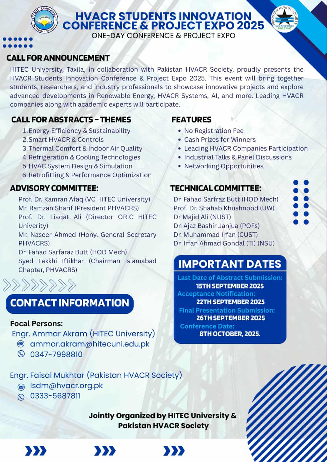 HVACR Students Innovation Conference & Project Expo 2025